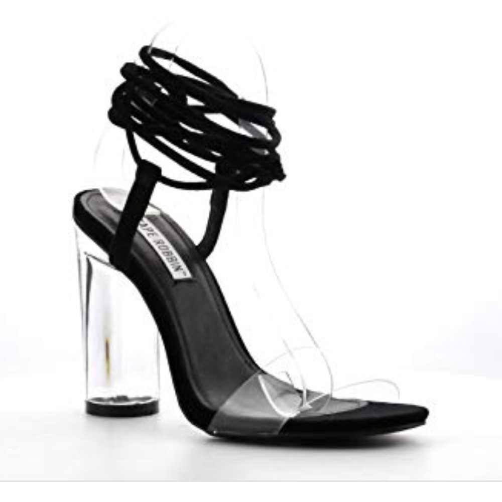 NIB Cape Robbin Clear perplex sexy heels black - Picture 3 of 4